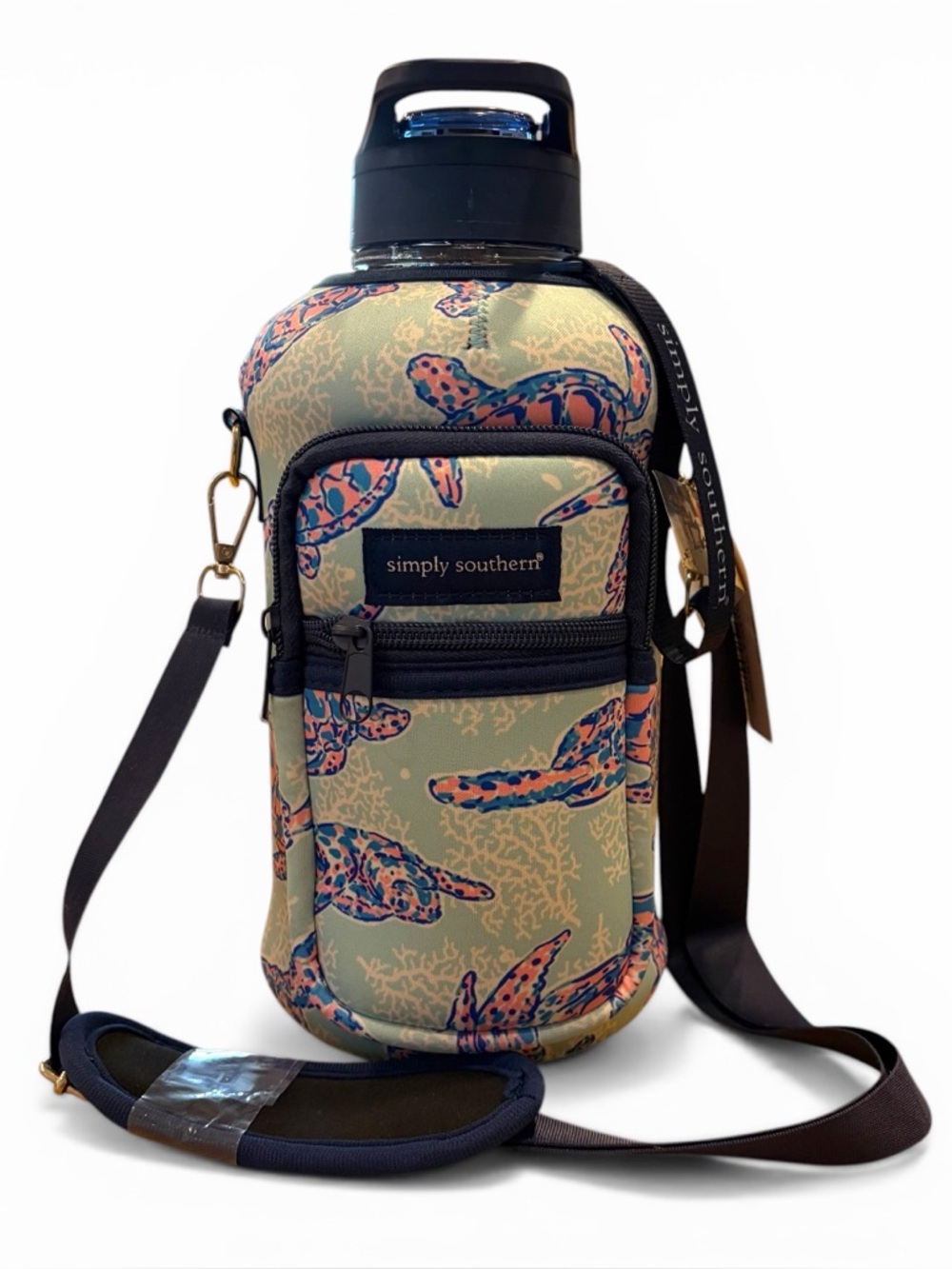 Simply Southern Half gallon water bottle with turtle‎ Neoprene carrying sleeve